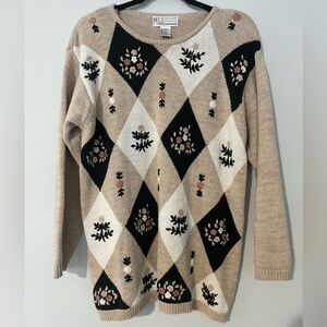 Vintage Milano Design Group‎ Embroidered Sweater Size L